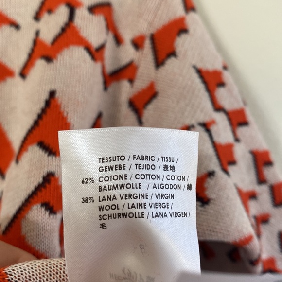 Stella McCartney Size 38 Heart Pattern Wool Blend Oversized Pullover With Pocket - Picture 7 of 8